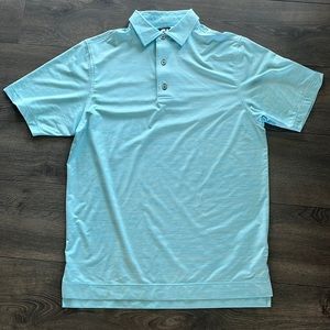 Footjoy 3 button dri-fit polo ocean blue